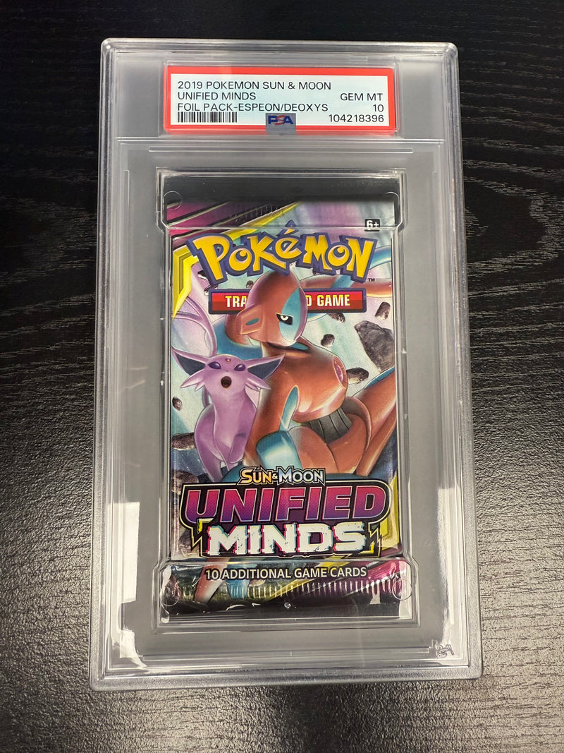 PSA 10 - Graded Unified Minds Booster Pack (Deoxys & Espeon)